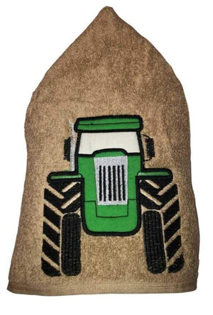 Green Tractor, Hooded Towel