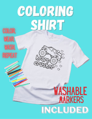 Kids Coloring T-shirt Heart Crusher