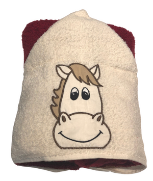 Boomer Horse, Hooded Towel - Lilarrow