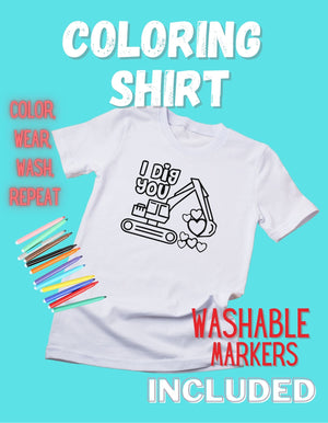 Kids Coloring T-shirt I Dig You