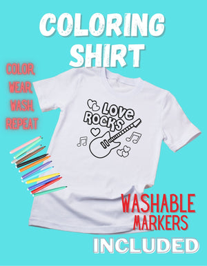 Kids Coloring T-shirt Love Rocks