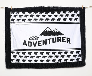 Little Adventurer, baby blanket made with designer minky 