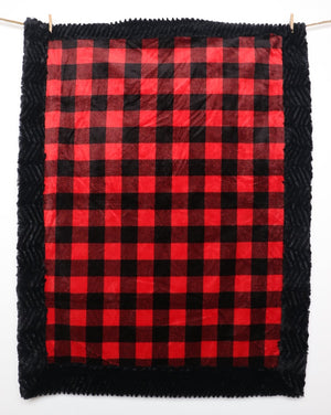 Buffalo Plaid, Baby blanket made with 2 layers of designer minky