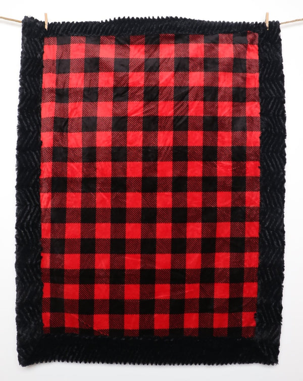 Buffalo Plaid, Baby blanket made with 2 layers of designer minky