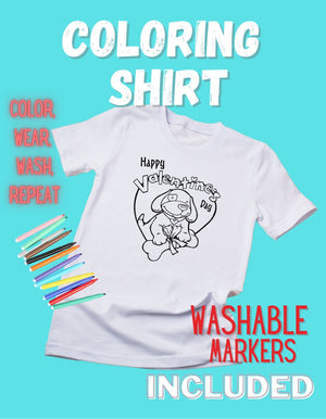 Kids Coloring T-shirt Puppy love